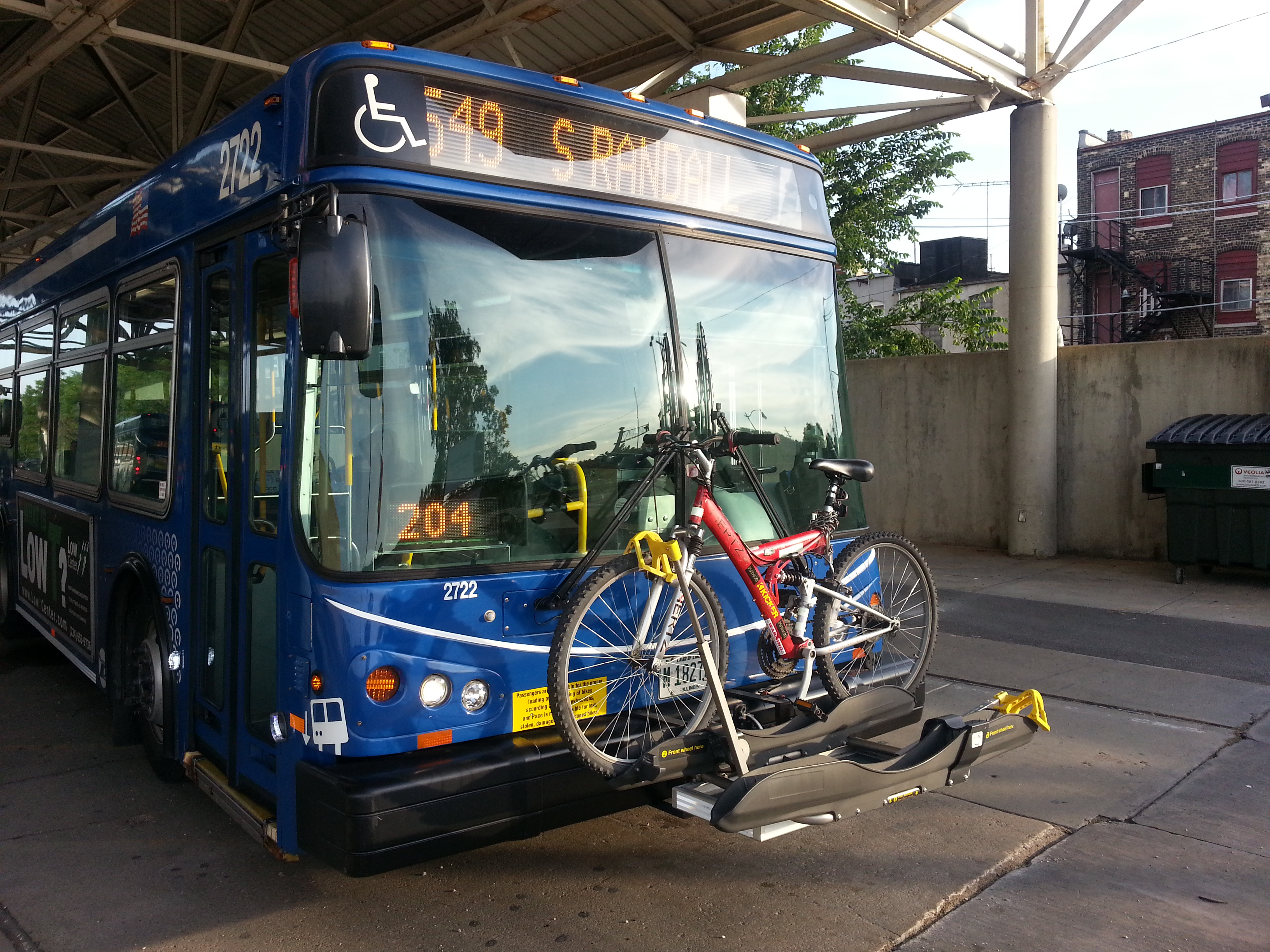 Bus store bike rack